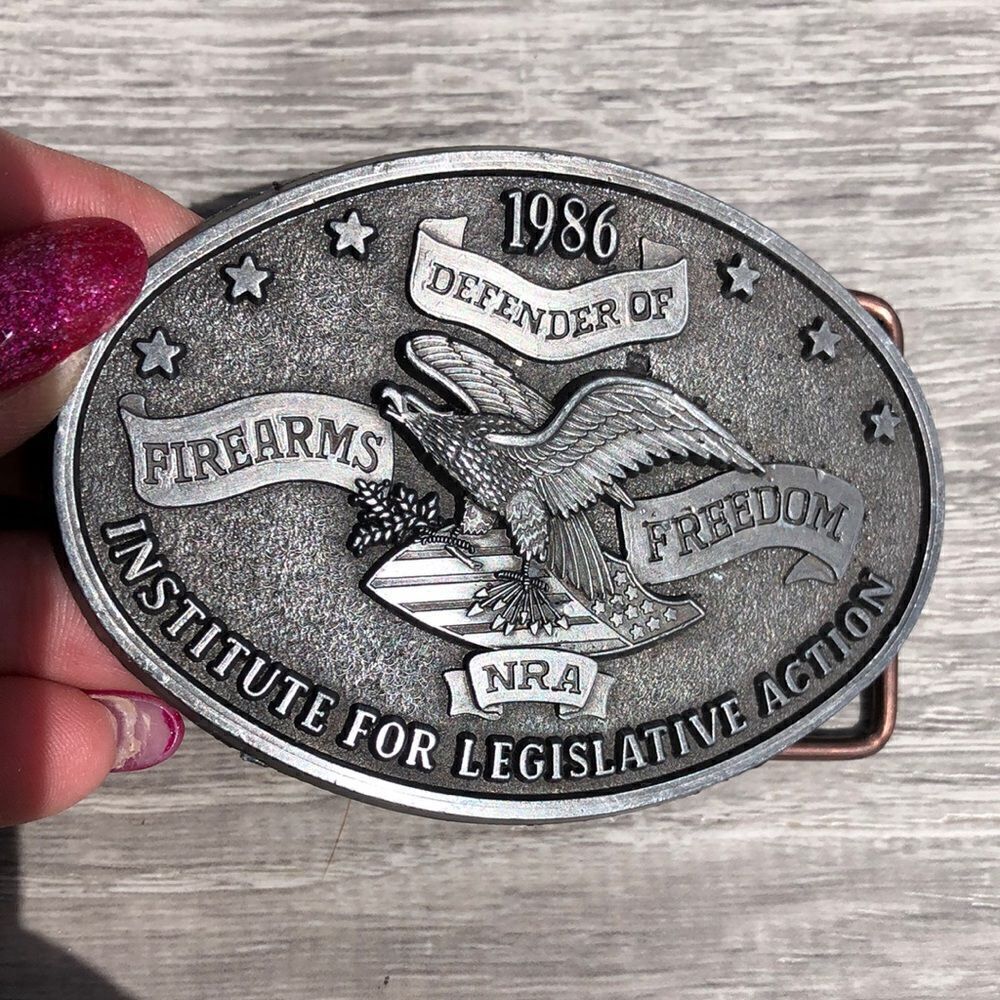 NRA defender of firearms belt buckle